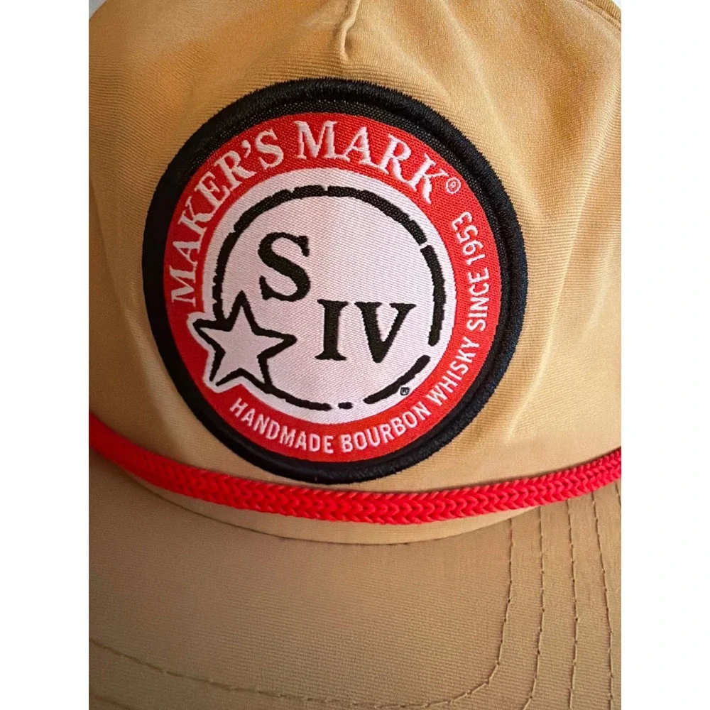 Maker's Mark Hat Tan S IV Bourbon Whisky Rope Snapback Recycled Trucker Cap